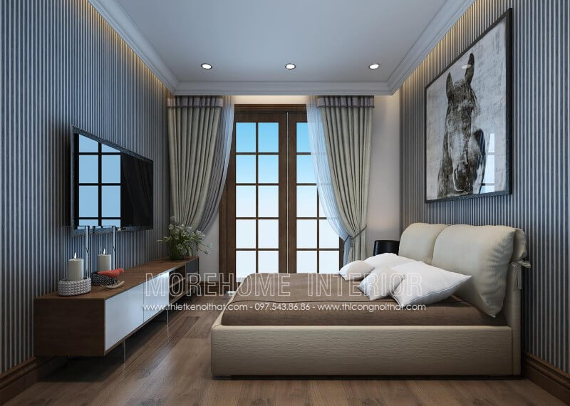 Giường ngủ biệt thự hiện đại Giường ngủ biệt thự hiện đại