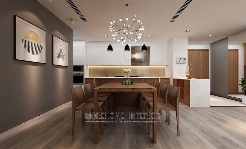 Bộ bàn ăn 6 ghế gỗ cao cấp với thiết kế đơn giản, tinh tế tạo điểm nhấn nổi bật cho căn phòng