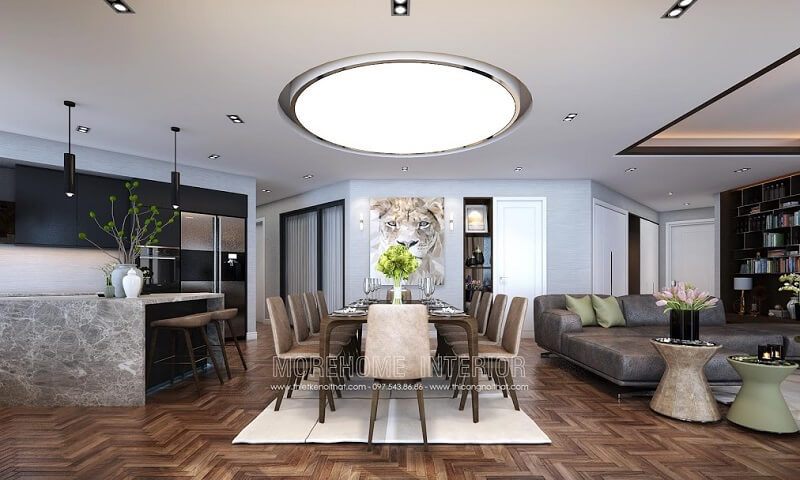 Bộ bàn ăn hiện đại với kiểu dáng đường nét thanh mảnh, trẻ trung được nhều gia chủ yêu thích và hướng đến