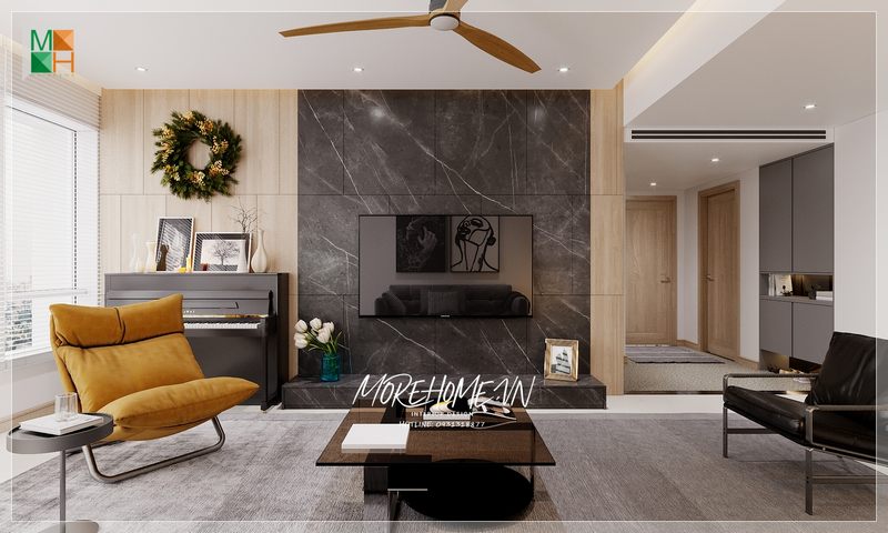 Tận hưởng 1 cuộc sống chất lượng bên không gian phòng khách được thiết kế ấn tượng và tiện nghi.